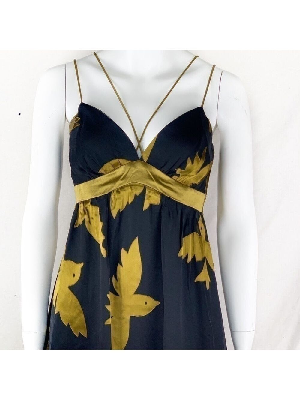 NEW-VOOM by JoyHan 100%Silk Love Bird Belted Dress